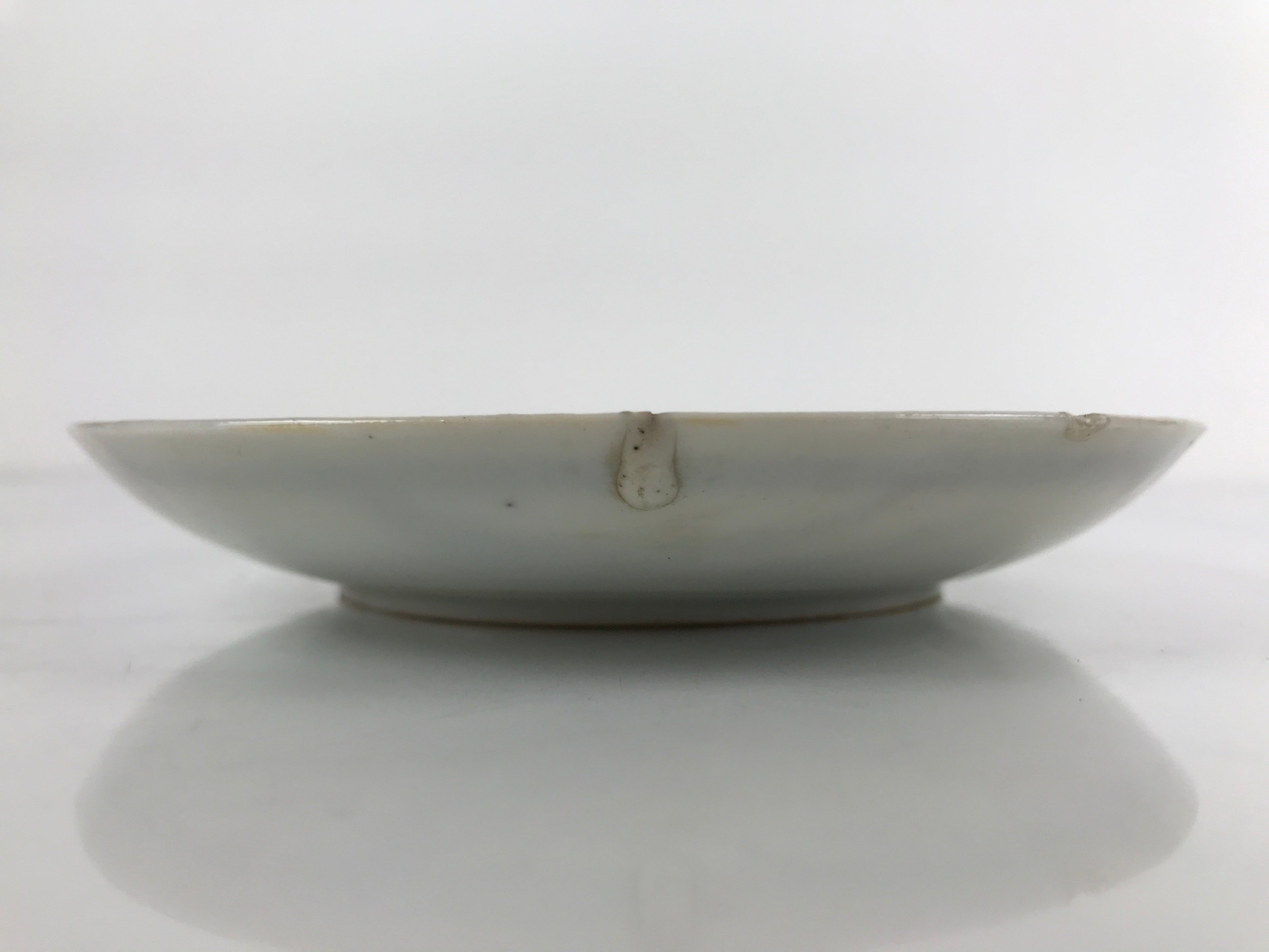 Japanese Porcelain Small Plate Kozara Vtg Plum Blossom Sun Black White PY686