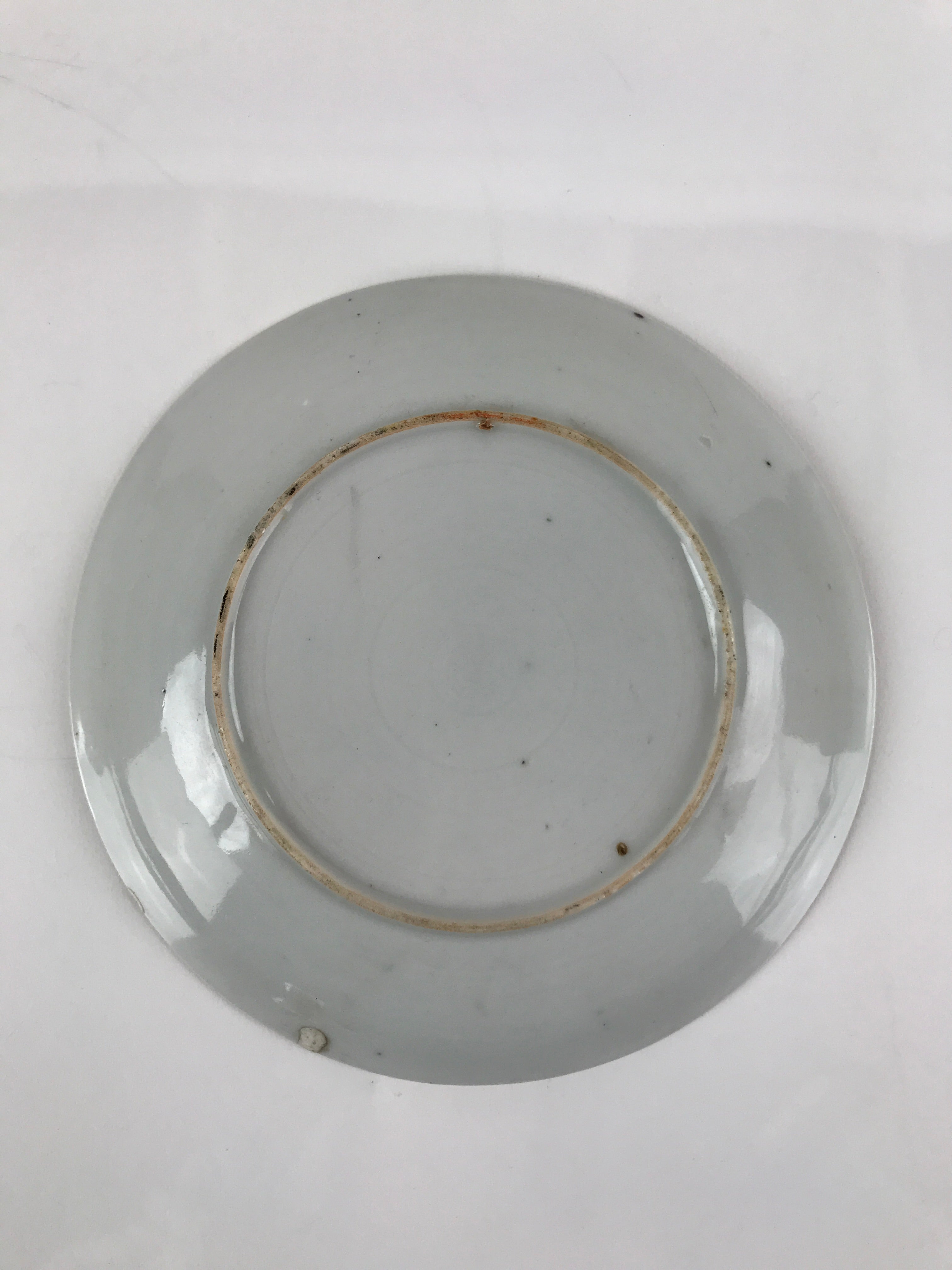 Japanese Porcelain Small Plate Kozara Vtg Plum Blossom Sun Black White PY686