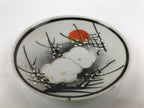 Japanese Porcelain Small Plate Kozara Vtg Plum Blossom Sun Black White PY686