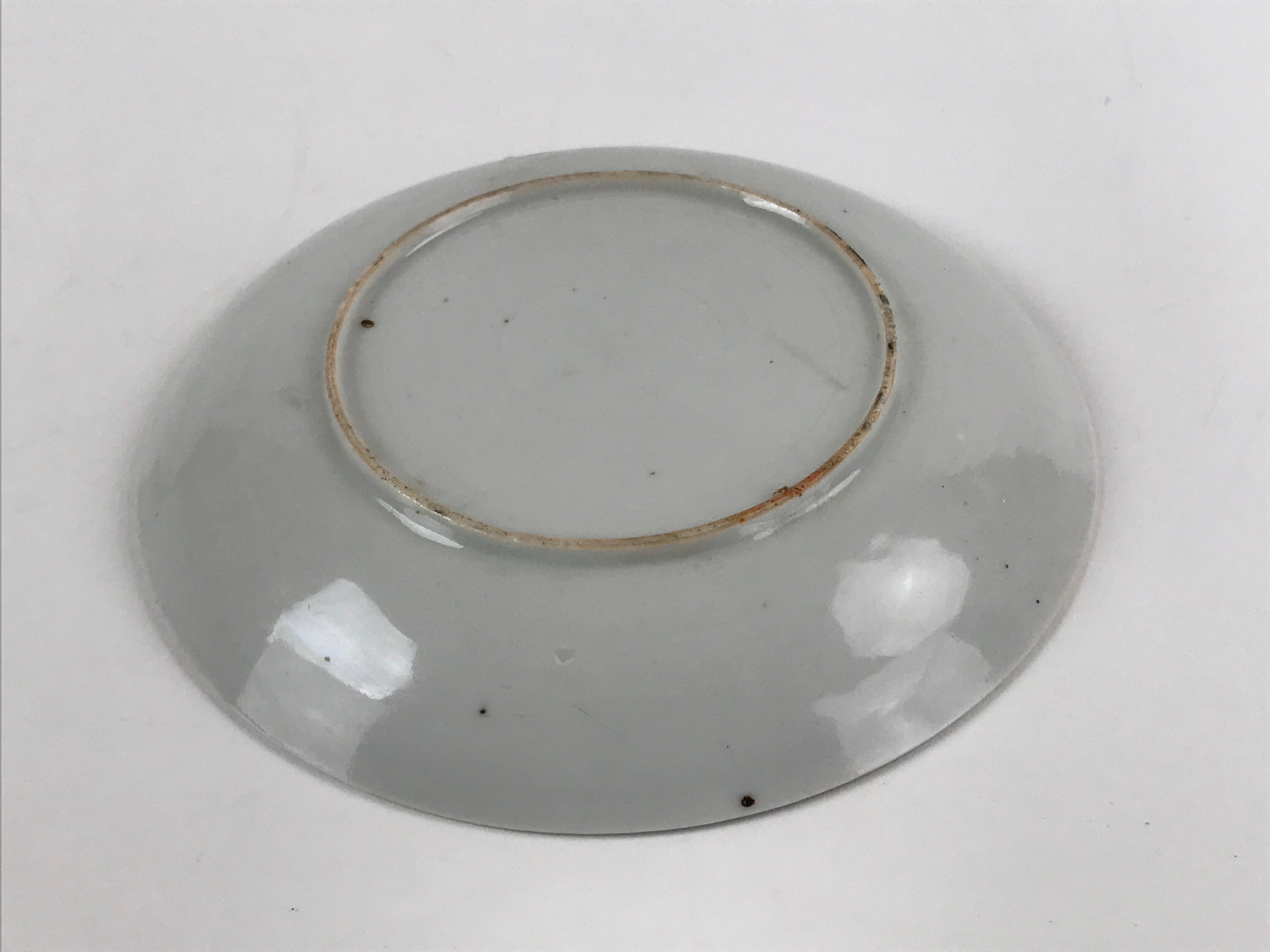Japanese Porcelain Small Plate Kozara Vtg Plum Blossom Sun Black White PY686