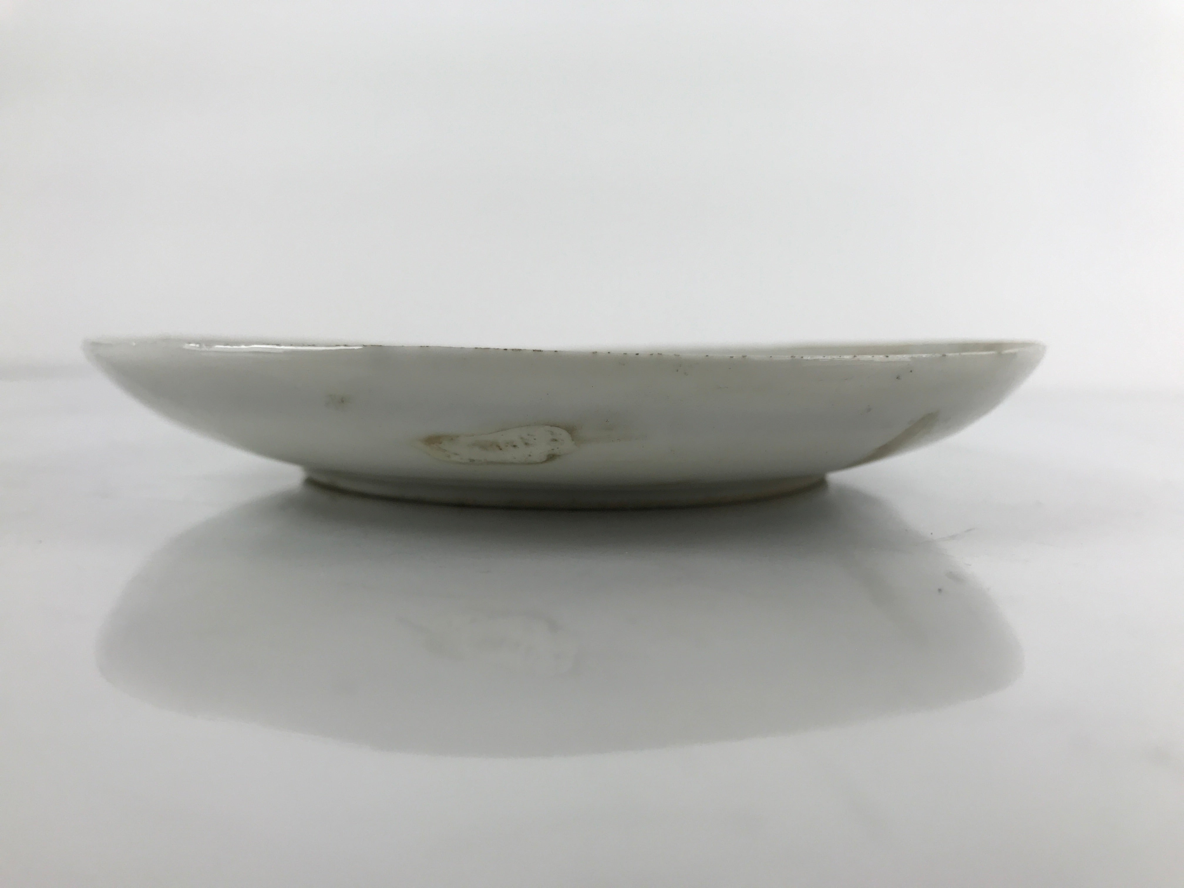 Japanese Porcelain Small Plate Kozara Vtg Plum Blossom Sun Black White PY687