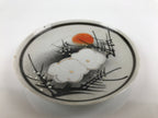 Japanese Porcelain Small Plate Kozara Vtg Plum Blossom Sun Black White PY687