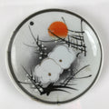 Japanese Porcelain Small Plate Kozara Vtg Plum Blossom Sun Black White PY688