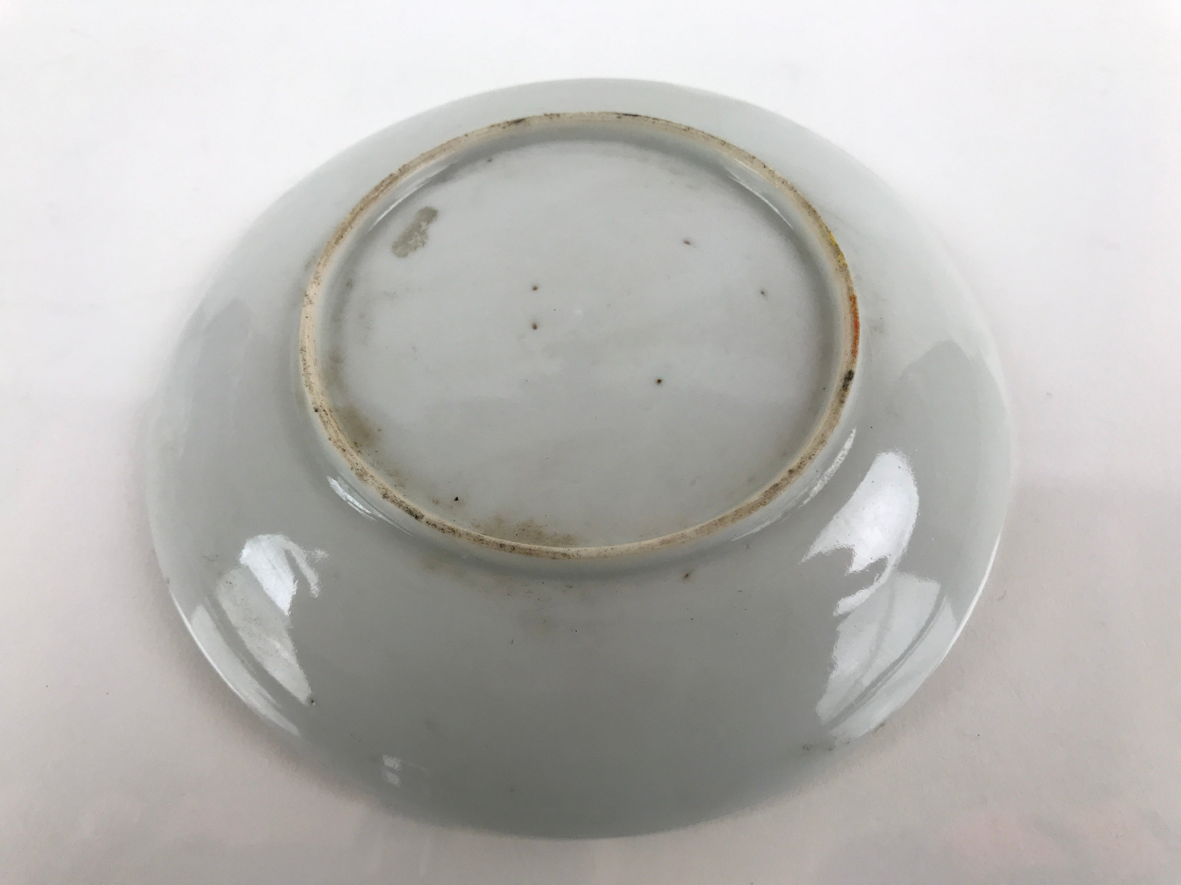 Japanese Porcelain Small Plate Kozara Vtg Plum Blossom Sun Black White PY690