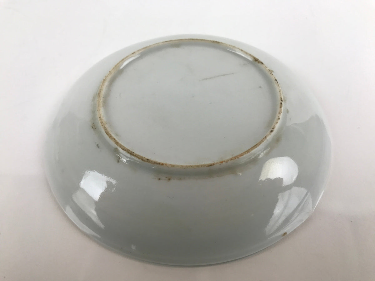 Japanese Porcelain Small Plate Kozara Vtg Plum Blossom Sun Black White PY691
