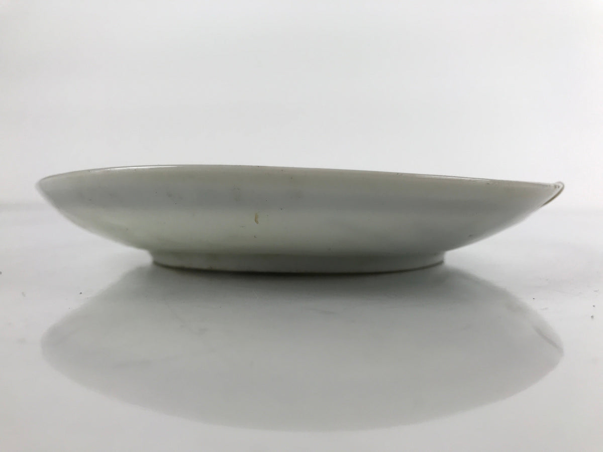 Japanese Porcelain Small Plate Kozara Vtg Plum Blossom Sun Black White PY692