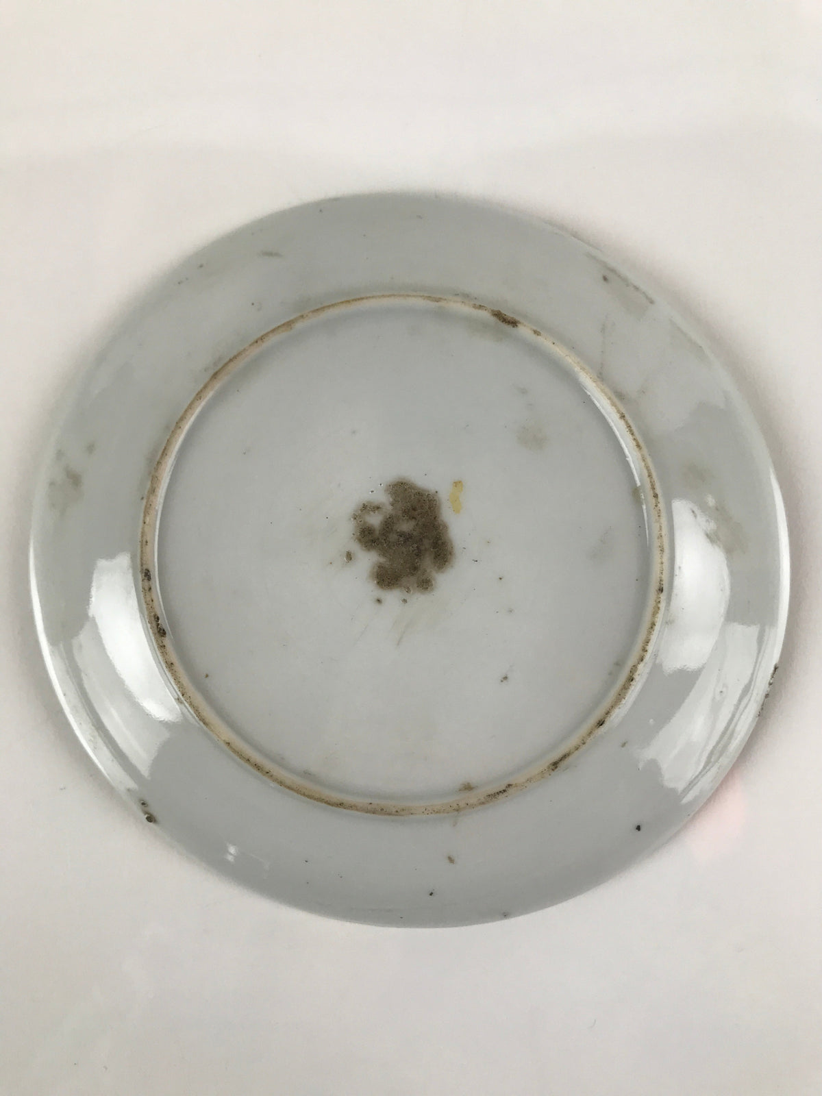 Japanese Porcelain Small Plate Kozara Vtg Plum Blossom Sun Black White PY693