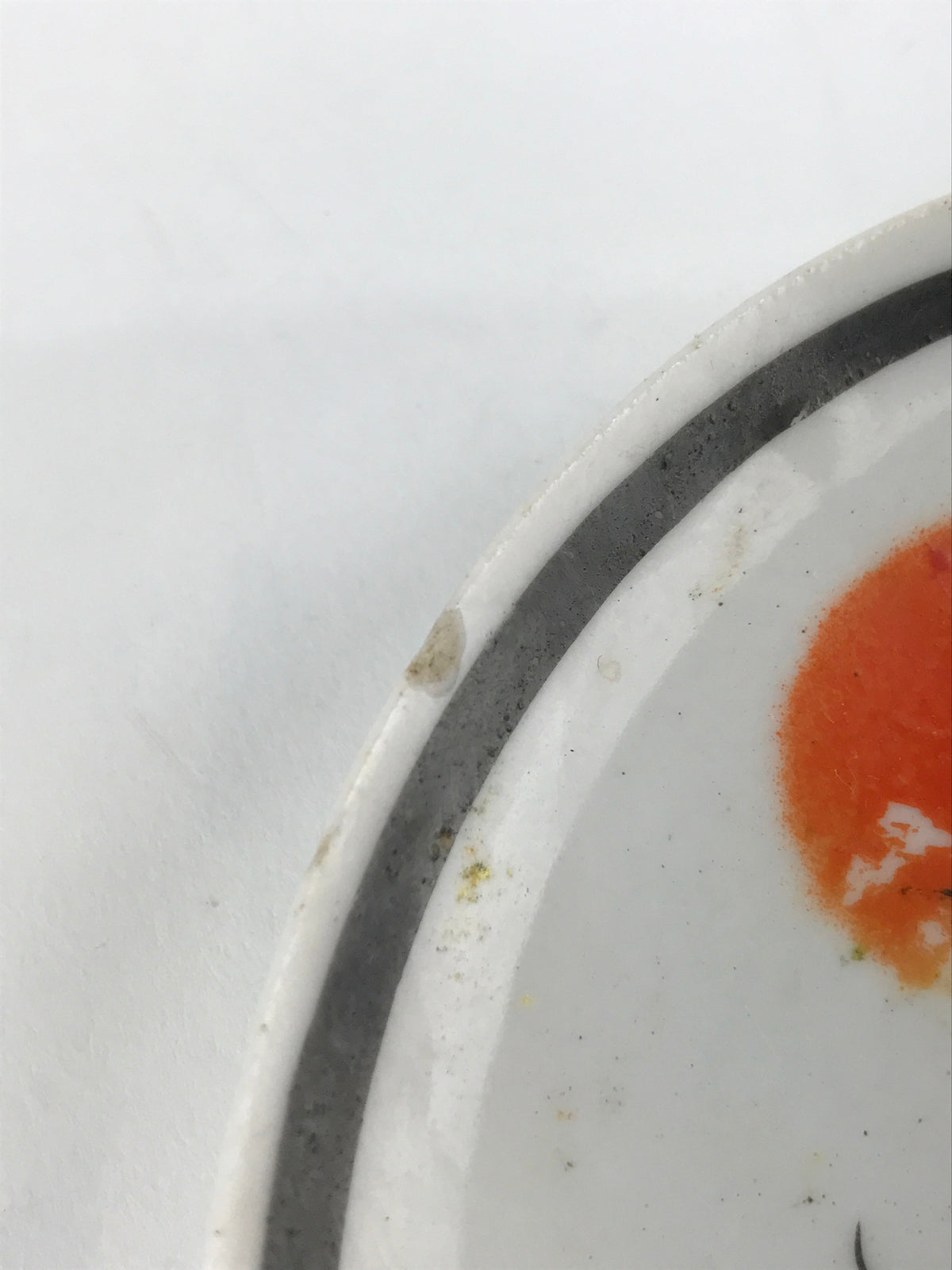 Japanese Porcelain Small Plate Kozara Vtg Plum Blossom Sun Black White PY712
