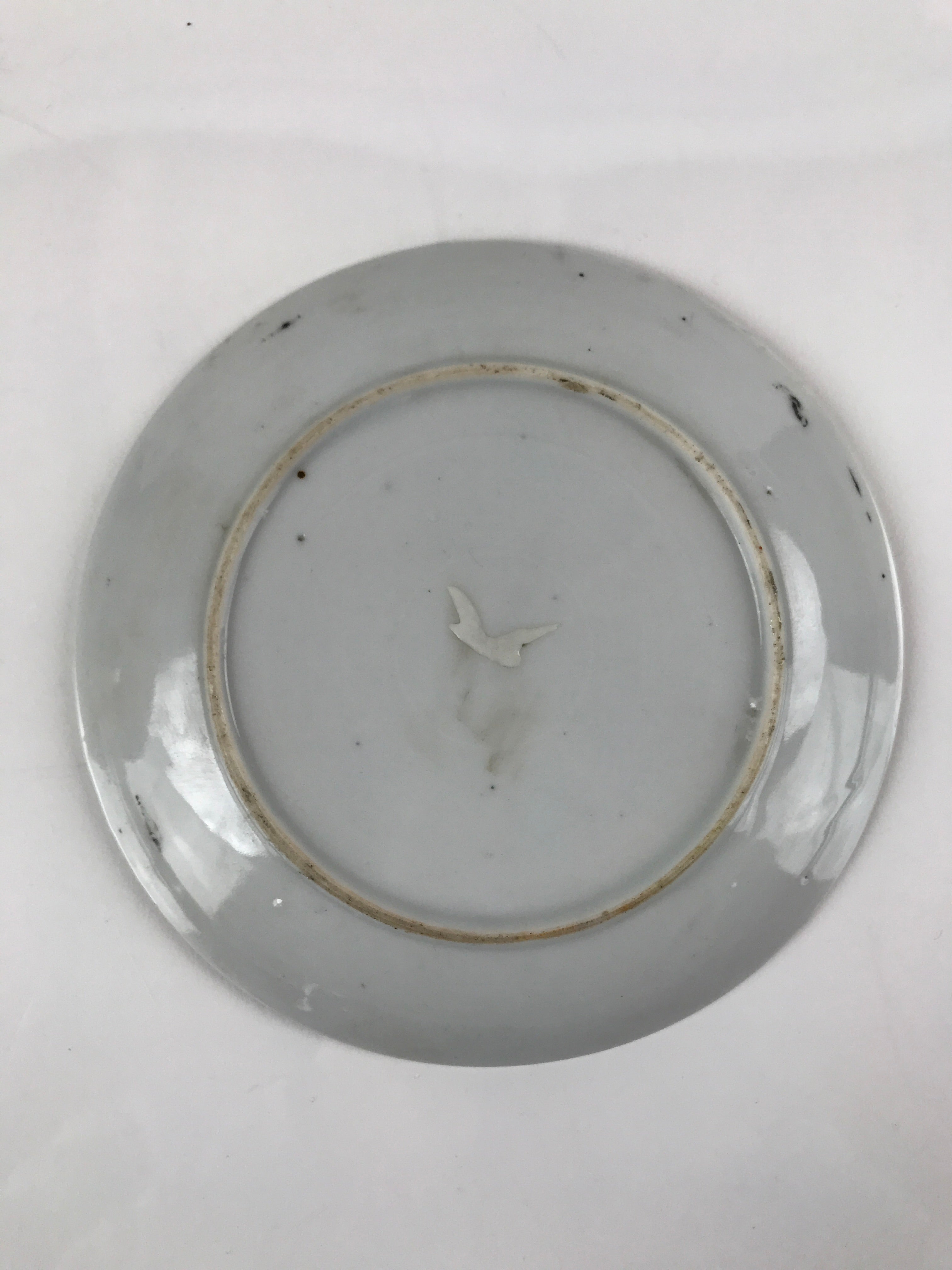 Japanese Porcelain Small Plate Kozara Vtg Plum Blossom Sun Black White PY713