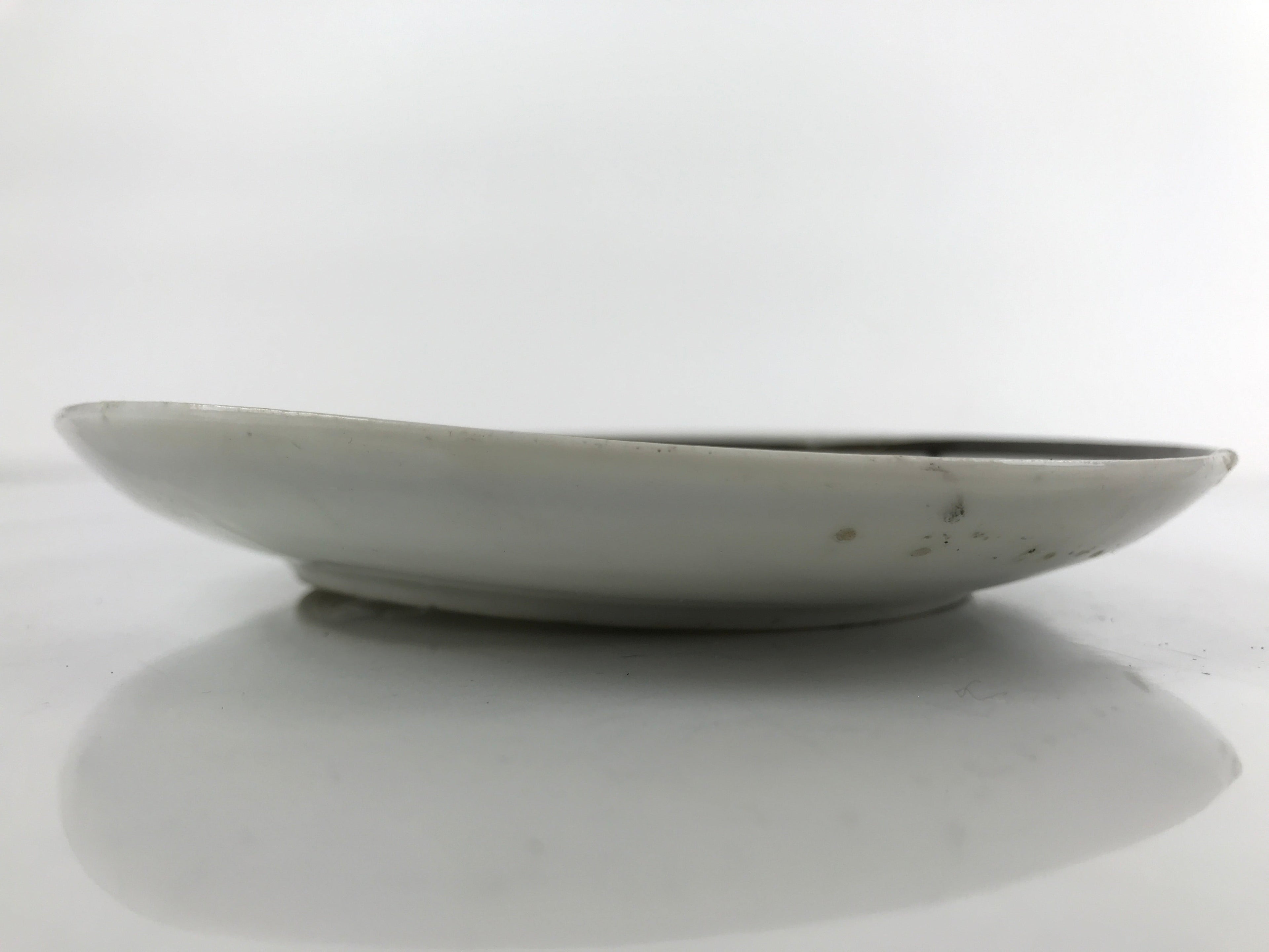 Japanese Porcelain Small Plate Kozara Vtg Plum Blossom Sun Black White PY714