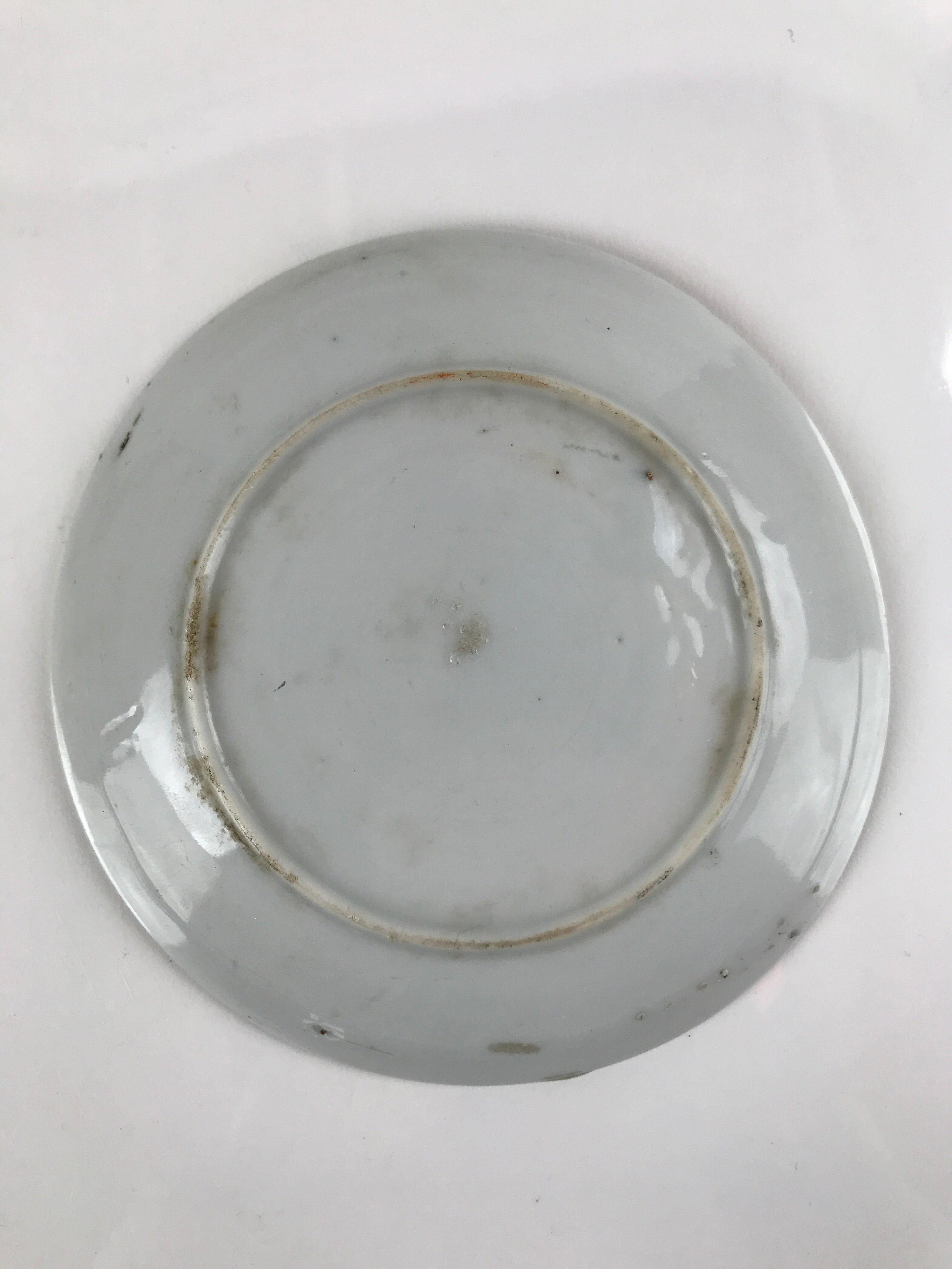 Japanese Porcelain Small Plate Kozara Vtg Plum Blossom Sun Black White PY714
