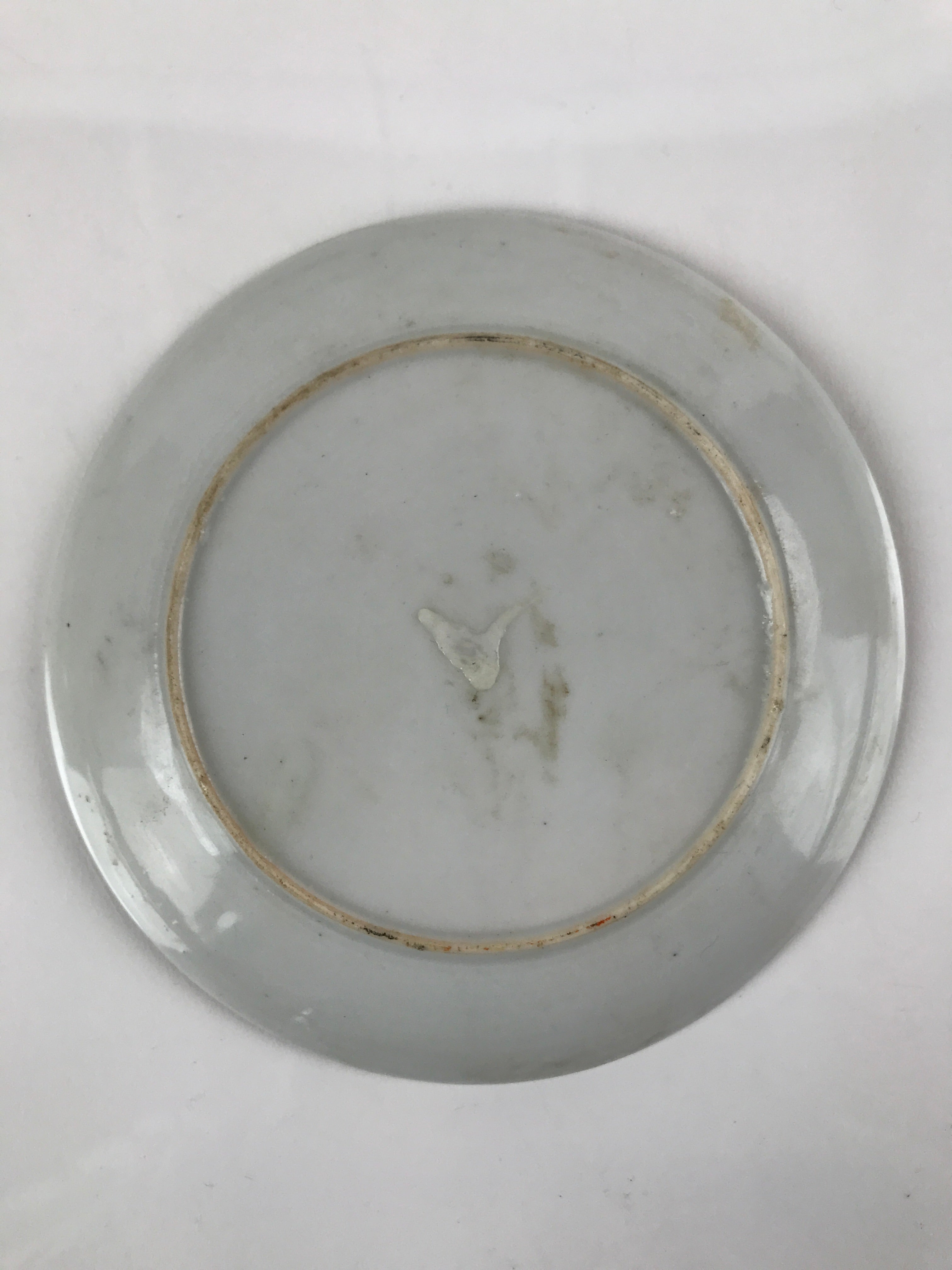 Japanese Porcelain Small Plate Kozara Vtg Plum Blossom Sun Black White PY715