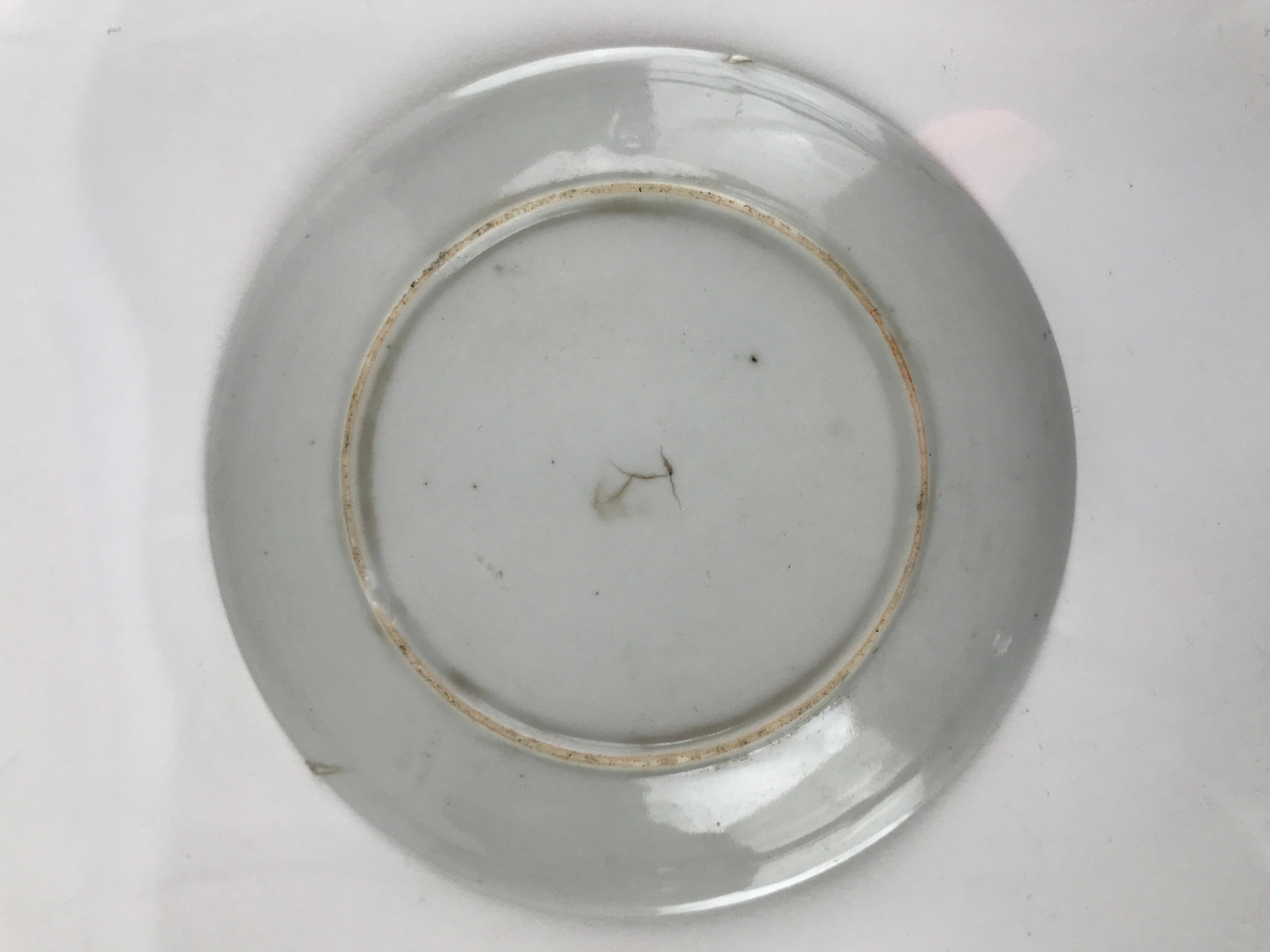 Japanese Porcelain Small Plate Kozara Vtg Plum Blossom Sun Black White PY716