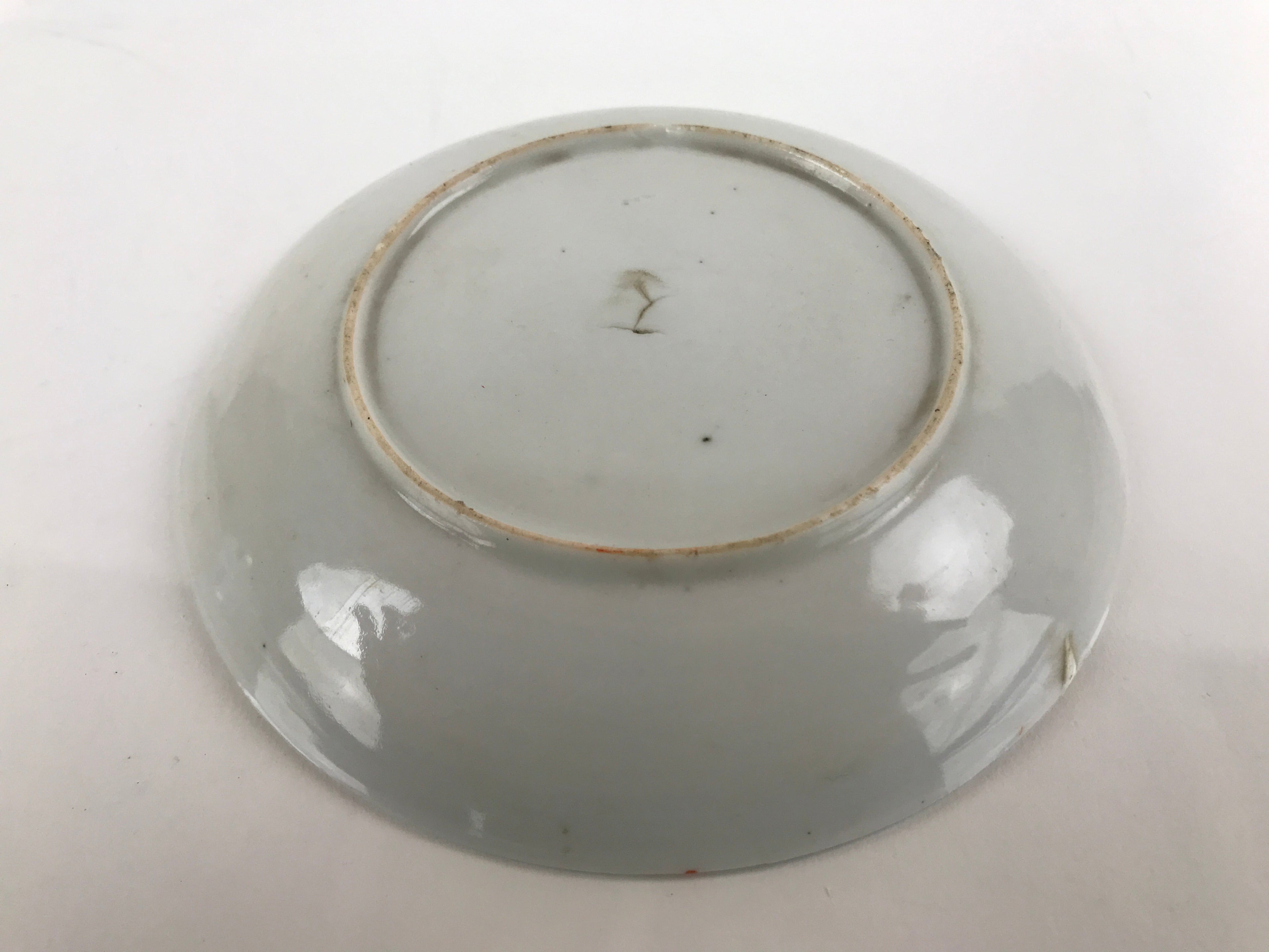 Japanese Porcelain Small Plate Kozara Vtg Plum Blossom Sun Black White PY716