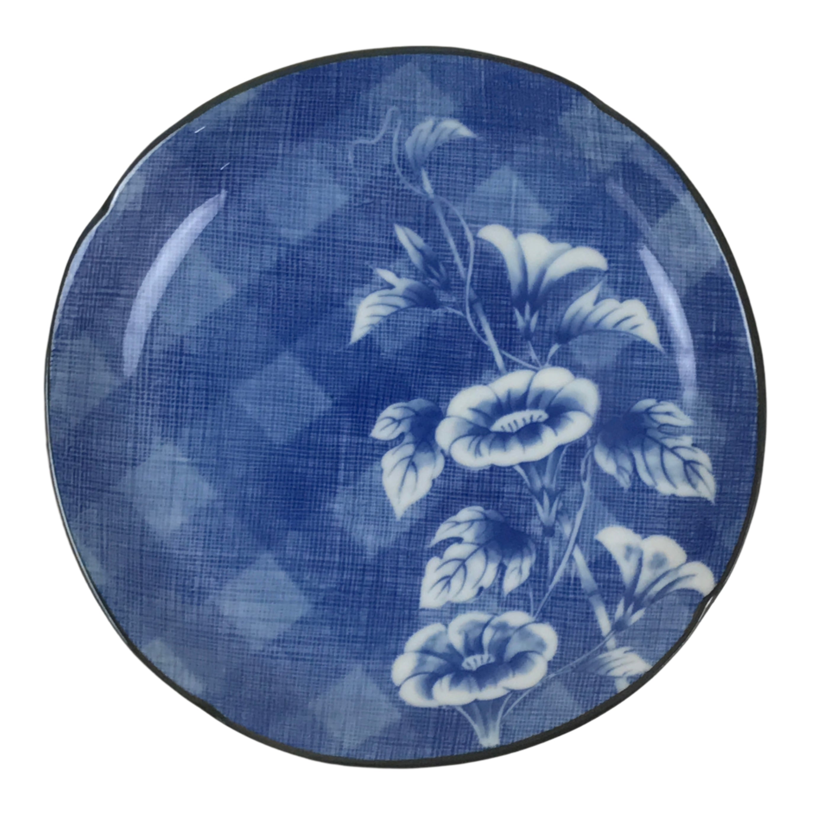 Japanese Porcelain Small Plate Kozara Vtg Sara Morning Glory Asagao Blue Y342
