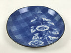 Japanese Porcelain Small Plate Kozara Vtg Sara Morning Glory Asagao Blue Y343