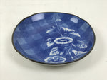 Japanese Porcelain Small Plate Kozara Vtg Sara Morning Glory Asagao Blue Y349