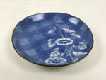 Japanese Porcelain Small Plate Kozara Vtg Sara Morning Glory Asagao Blue Y350