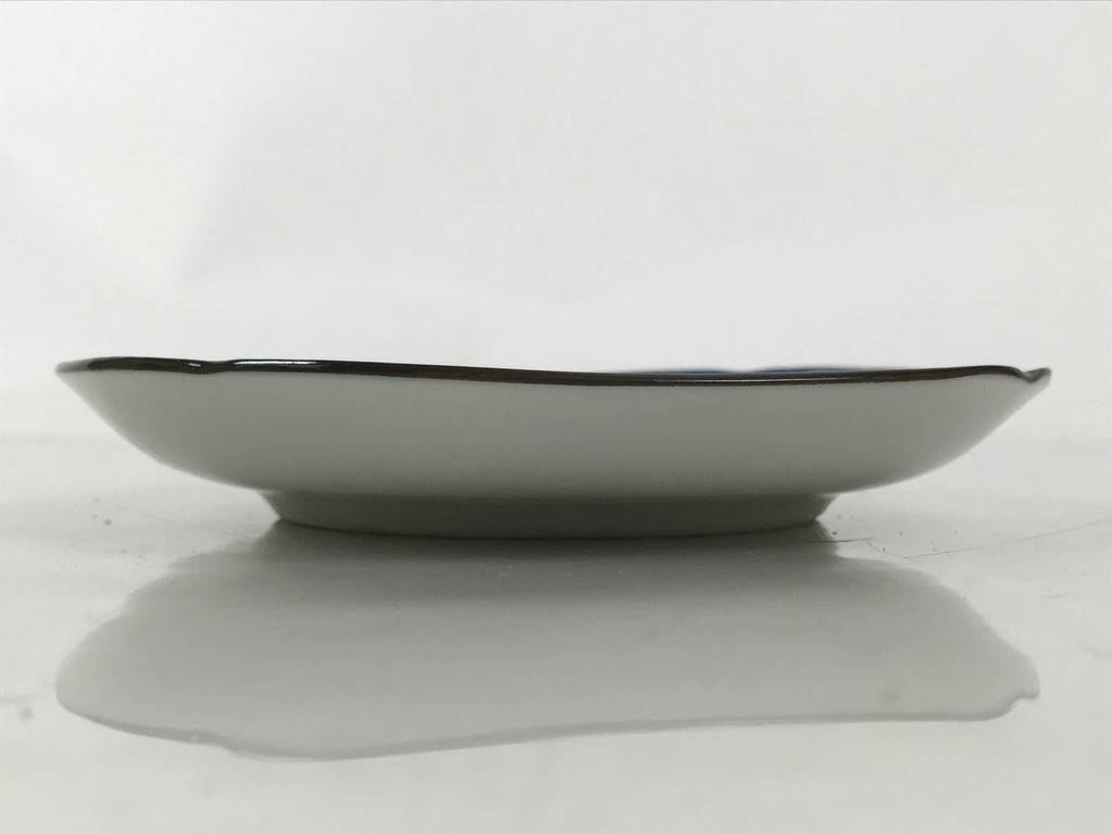 Japanese Porcelain Small Plate Kozara Vtg Sara Morning Glory Asagao Blue Y358