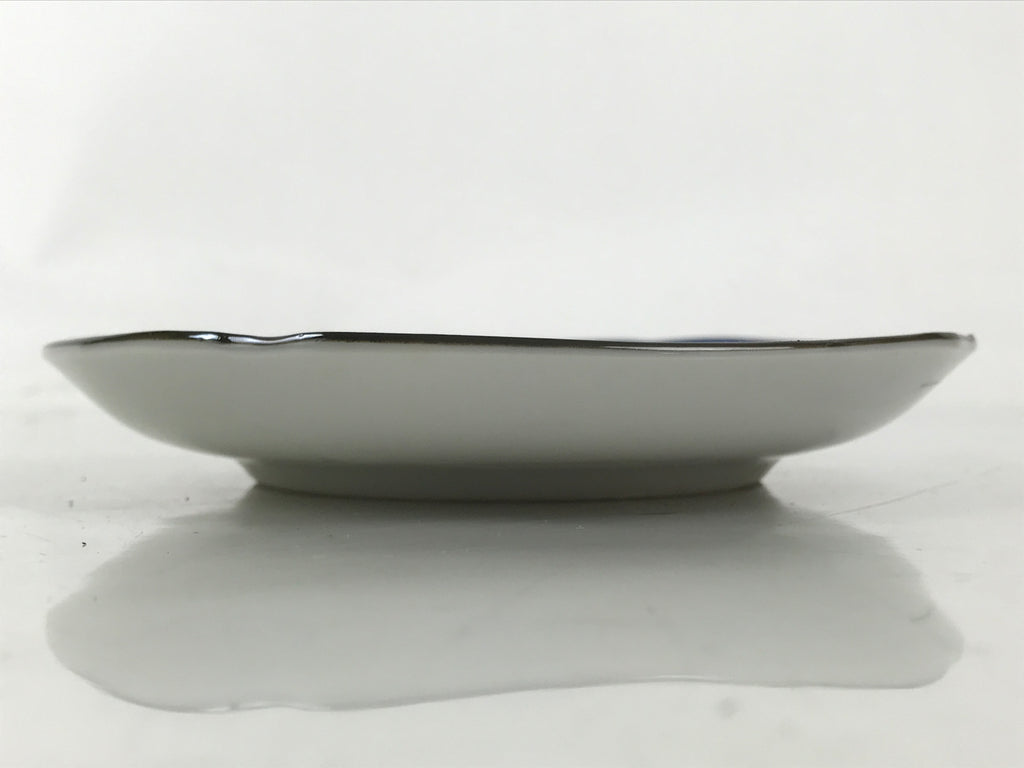 Japanese Porcelain Small Plate Kozara Vtg Sara Morning Glory Asagao Blue Y360
