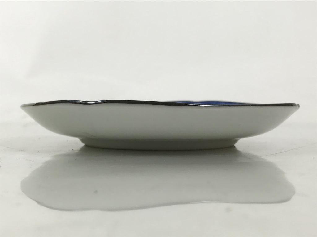 Japanese Porcelain Small Plate Kozara Vtg Sara Morning Glory Asagao Blue Y361