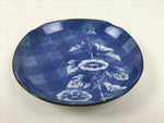 Japanese Porcelain Small Plate Kozara Vtg Sara Morning Glory Asagao Blue Y365