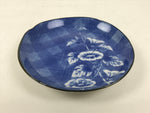 Japanese Porcelain Small Plate Kozara Vtg Sara Morning Glory Asagao Blue Y371