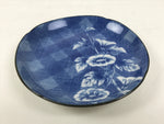 Japanese Porcelain Small Plate Kozara Vtg Sara Morning Glory Asagao Blue Y373