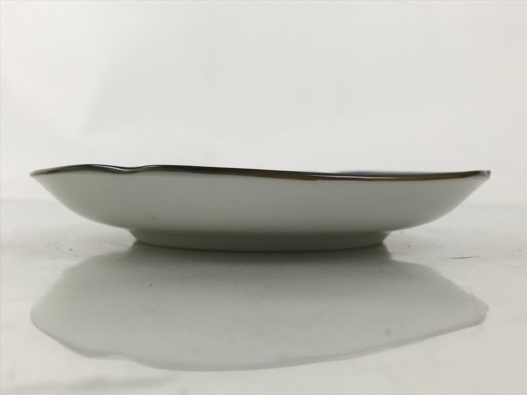 Japanese Porcelain Small Plate Kozara Vtg Sara Morning Glory Asagao Blue Y374