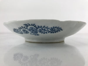 Japanese Porcelain Small Plate Kozara Vtg Sometsuke Peony Botan Blue White PY650