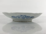 Japanese Porcelain Small Plate Kozara Vtg Sometsuke Peony Botan Blue White PY651