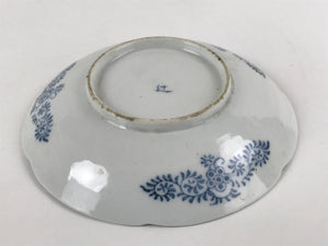 Japanese Porcelain Small Plate Kozara Vtg Sometsuke Peony Botan Blue White PY652