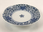 Japanese Porcelain Small Plate Kozara Vtg Sometsuke Peony Botan Blue White PY652