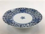 Japanese Porcelain Small Plate Kozara Vtg Sometsuke Peony Botan Blue White PY654