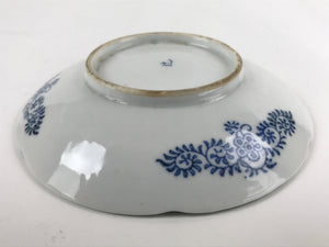 Japanese Porcelain Small Plate Kozara Vtg Sometsuke Peony Botan Blue White PY657