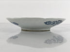 Japanese Porcelain Small Plate Kozara Vtg Sometsuke Peony Botan Blue White PY657