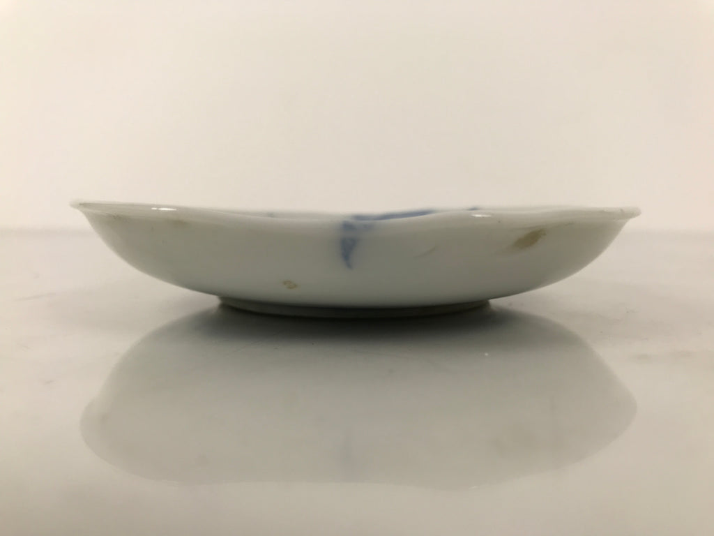 Japanese Porcelain Small Plate Mamezara Side Dish Chestnuts Kuri Blue White Y469