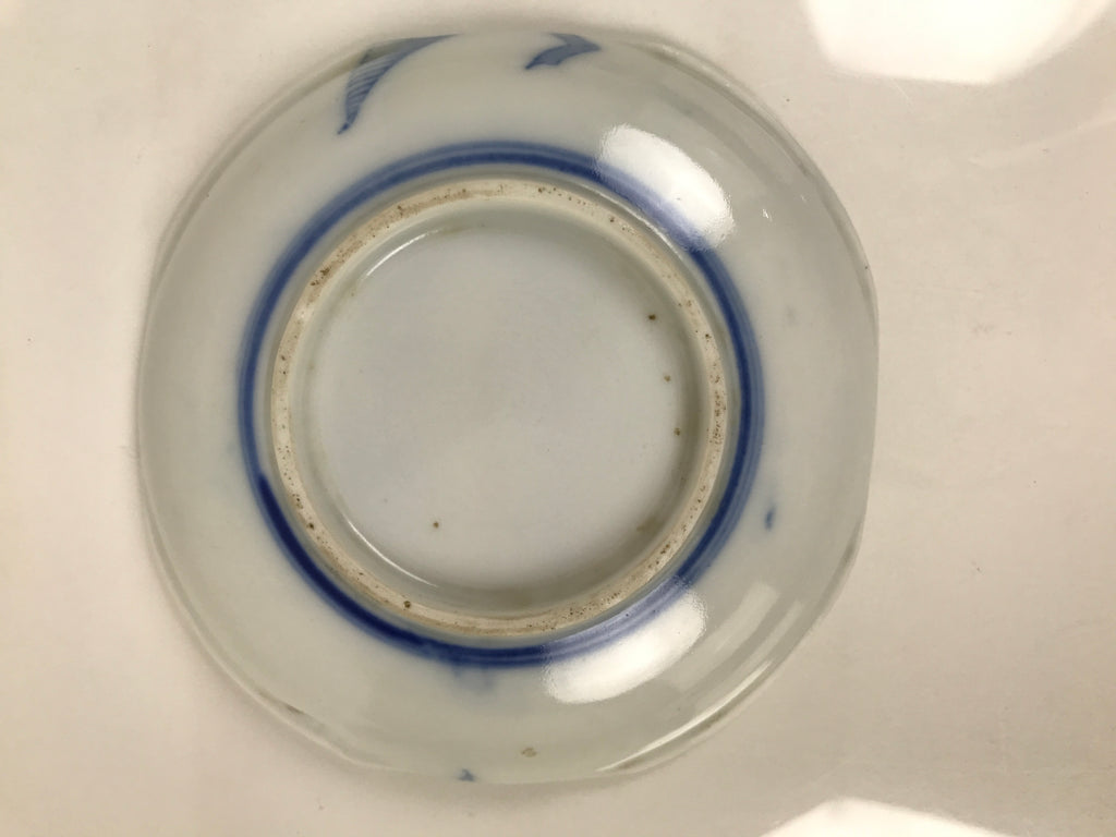 Japanese Porcelain Small Plate Mamezara Side Dish Chestnuts Kuri Blue White Y469