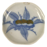 Japanese Porcelain Small Plate Mamezara Side Dish Chestnuts Kuri Blue White Y469