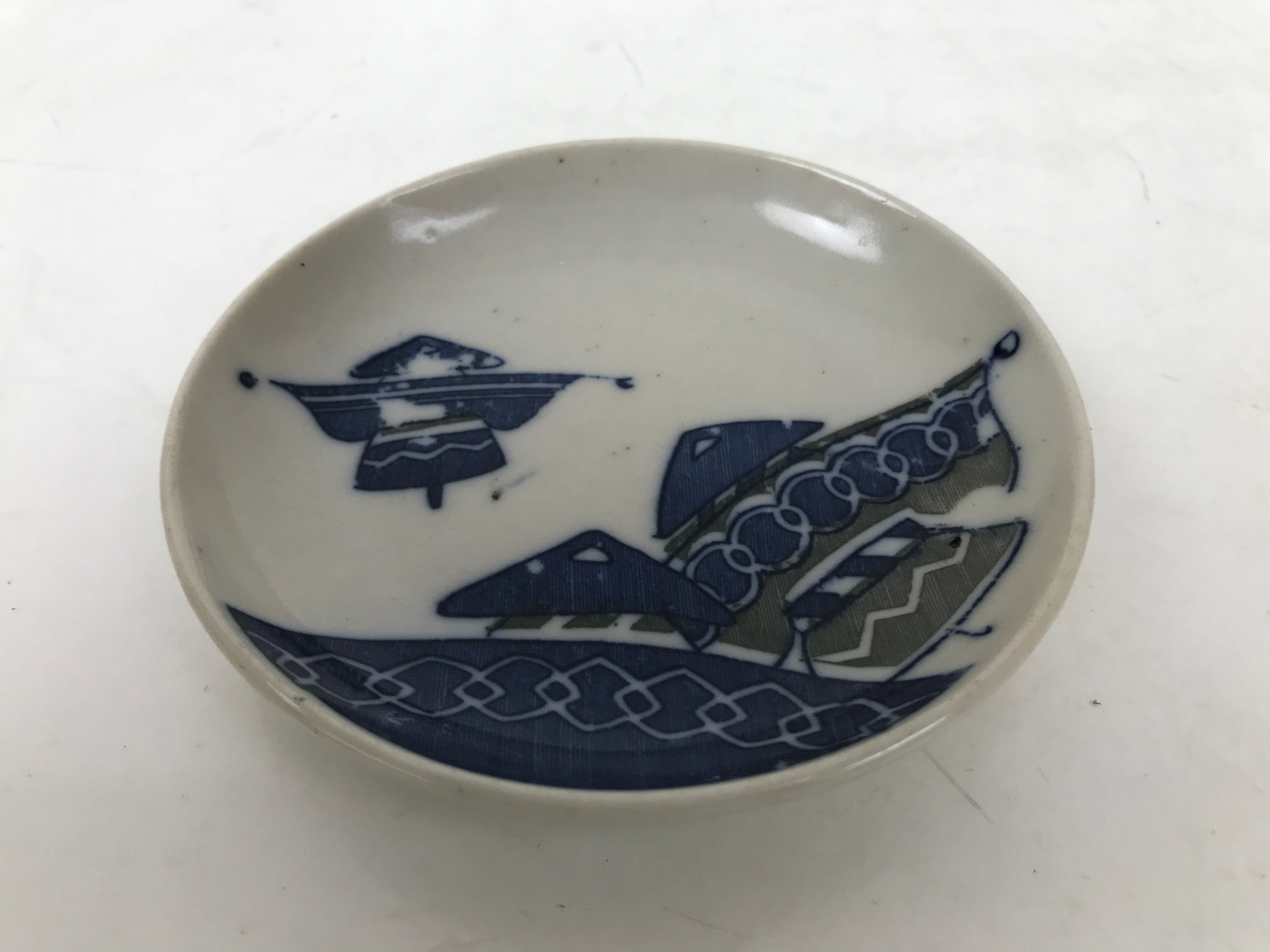 Japanese Porcelain Small Plate Mamezara Side Dish Sometsuke Blue Yajirobei Y433