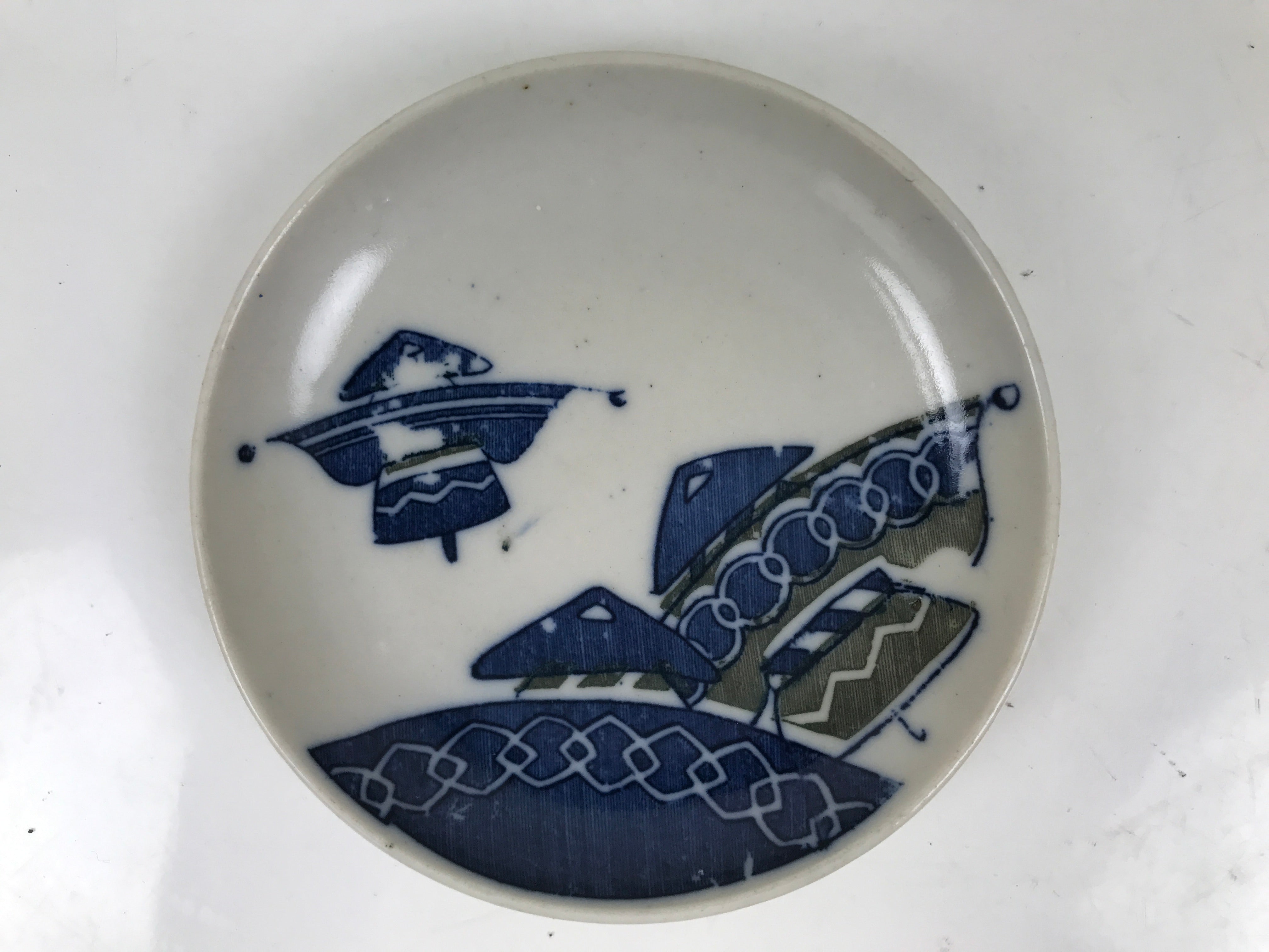 Japanese Porcelain Small Plate Mamezara Side Dish Sometsuke Blue Yajirobei Y433