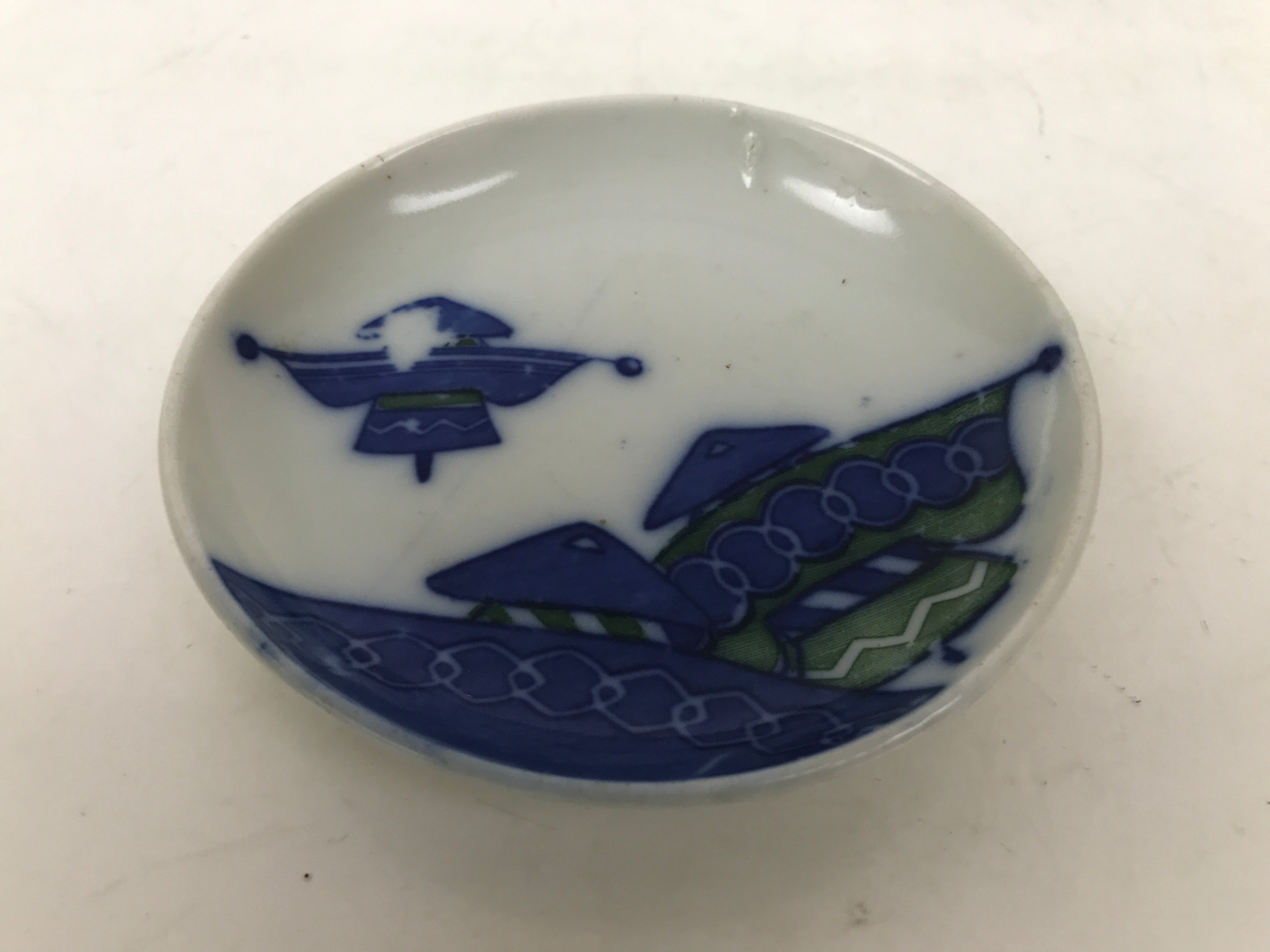 Japanese Porcelain Small Plate Mamezara Side Dish Sometsuke Blue Yajirobei Y434