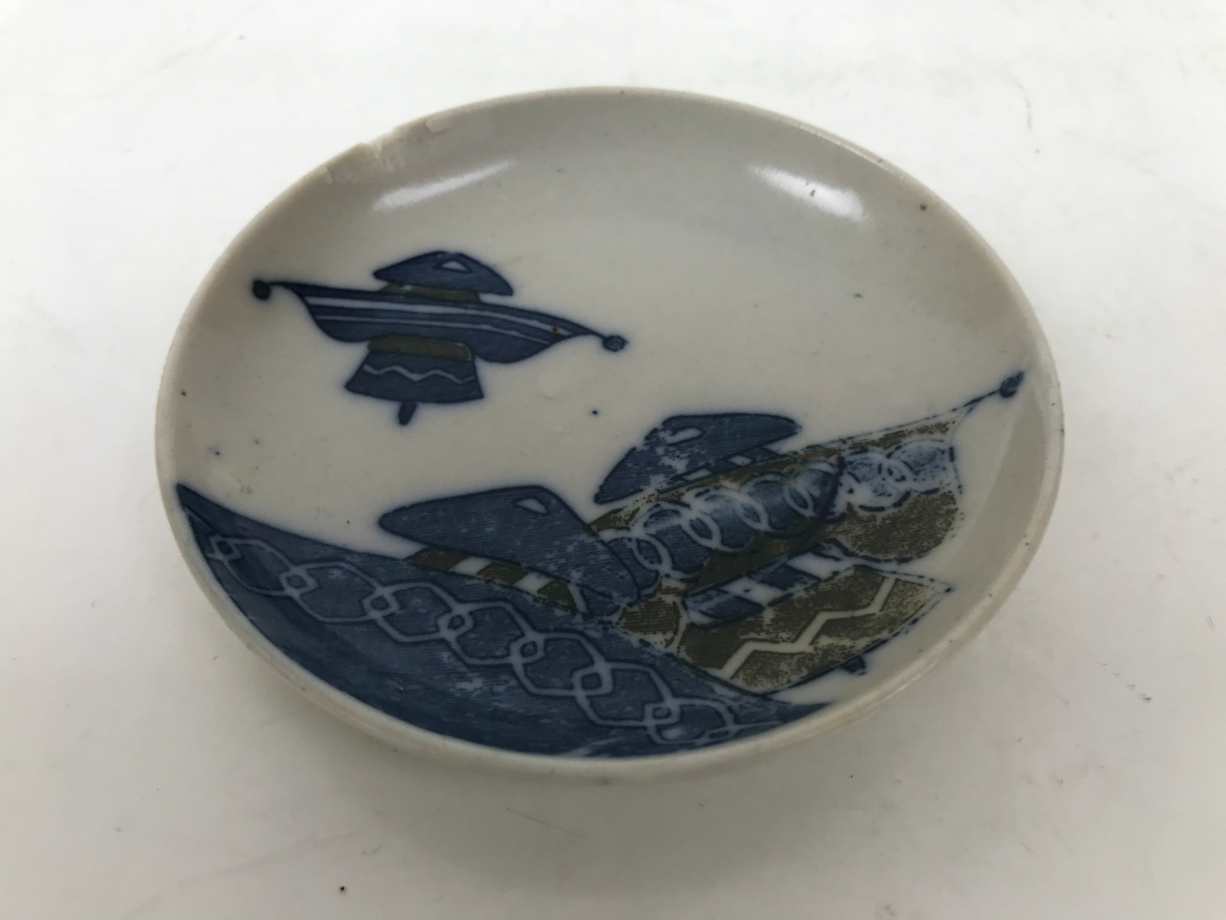 Japanese Porcelain Small Plate Mamezara Side Dish Sometsuke Blue Yajirobei Y435