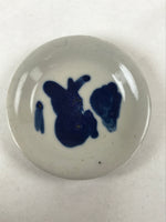 Japanese Porcelain Small Plate Mamezara Vtg Blue Sometsuke Shishi Lion PY637