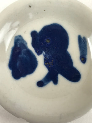 Japanese Porcelain Small Plate Mamezara Vtg Blue Sometsuke Shishi Lion PY637