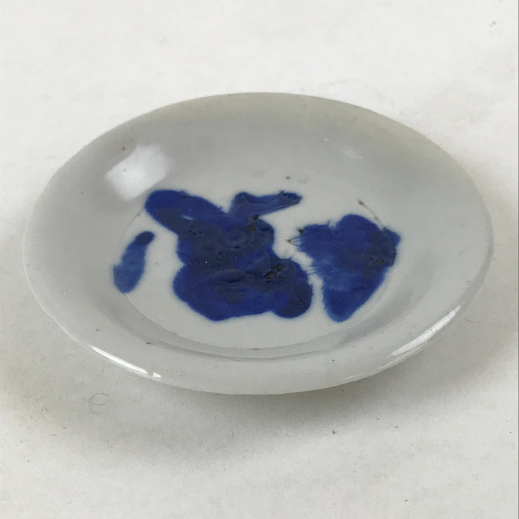 Japanese Porcelain Small Plate Mamezara Vtg Blue Sometsuke Shishi Lion PY638