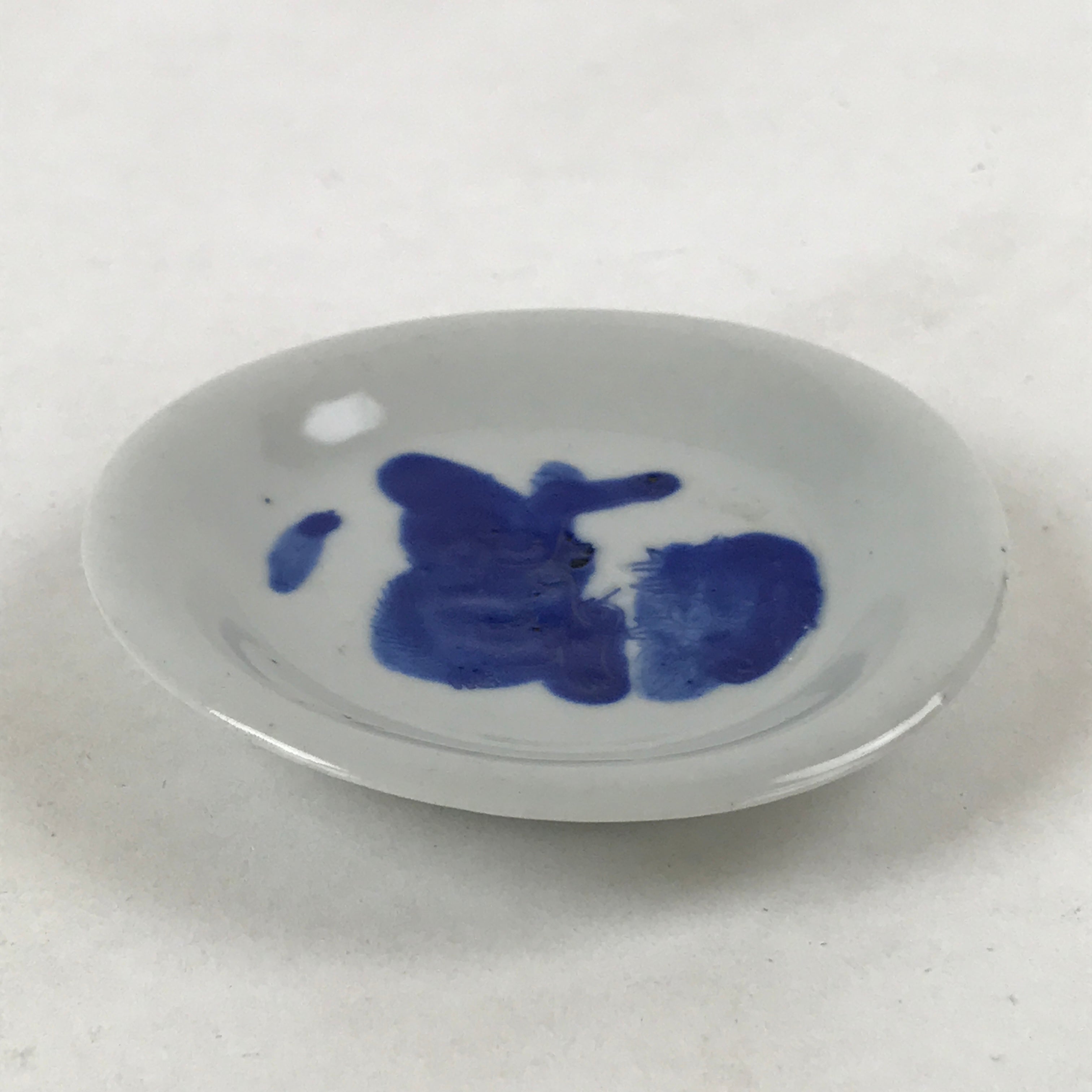 Japanese Porcelain Small Plate Mamezara Vtg Blue Sometsuke Shishi Lion PY639