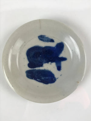 Japanese Porcelain Small Plate Mamezara Vtg Blue Sometsuke Shishi Lion PY799