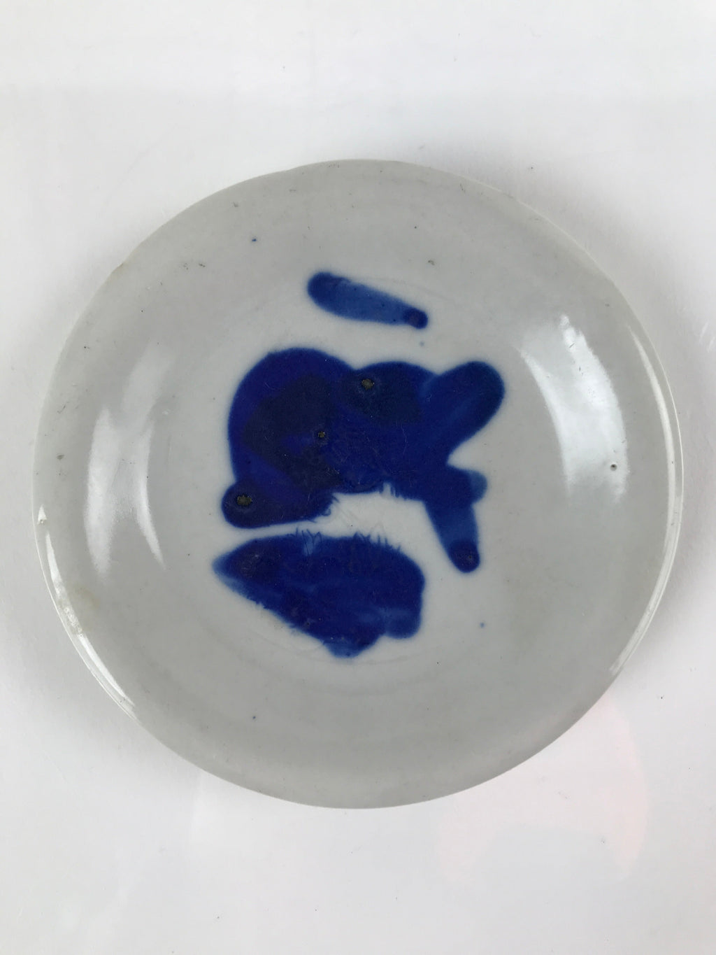 Japanese Porcelain Small Plate Mamezara Vtg Blue Sometsuke Shishi Lion PY802