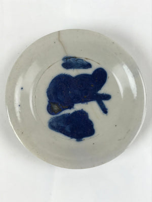 Japanese Porcelain Small Plate Mamezara Vtg Blue Sometsuke Shishi Lion PY807